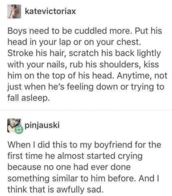 7. No one had done something similar for her boyfriend before