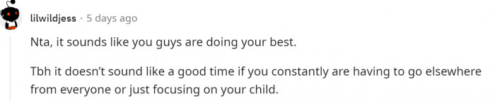 Having to not be present because of your child is always a terrible time.