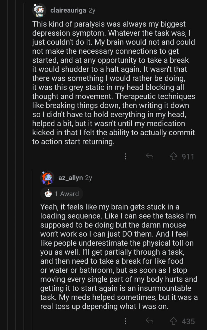 Depression can make it impossible to do tasks, no matter how insignificant.