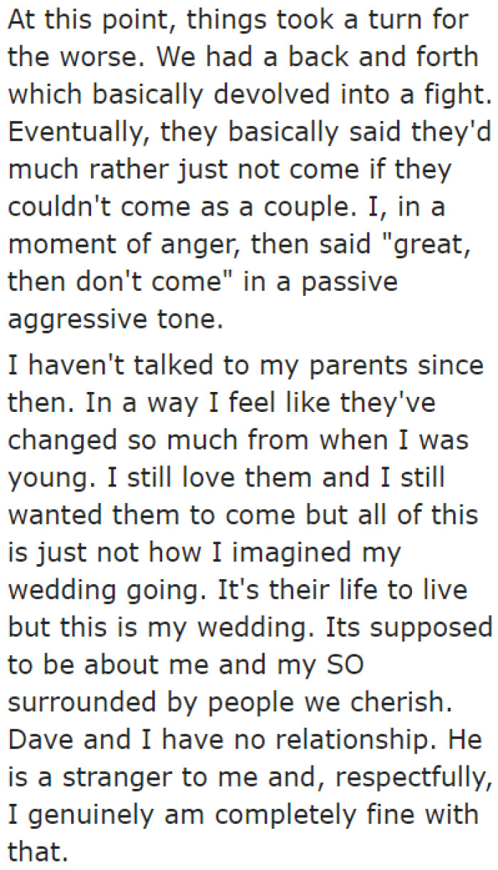 The OP doesn't want the guy to come, angering his parents.