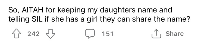 Now the OP is wondering if she's an a**hole for keeping the name.