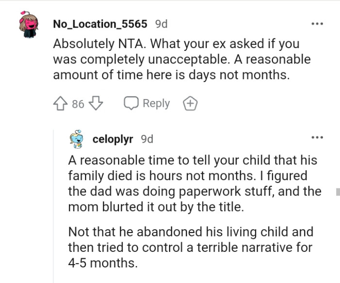 What your ex asked is completely unacceptable