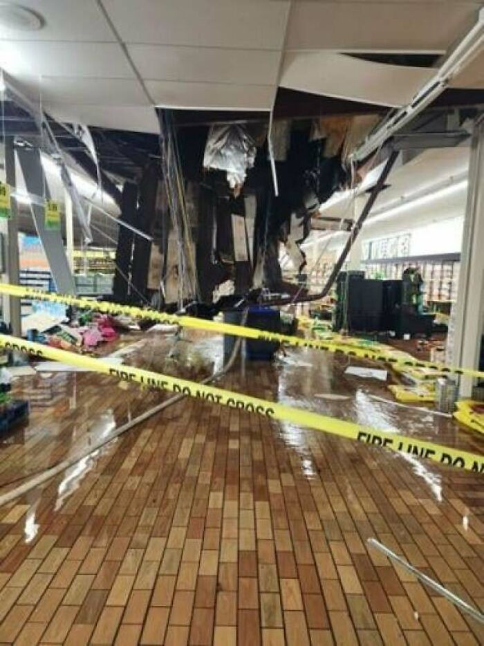 "Roof Collapse At Grocery Store During Storm - Madison, WI"