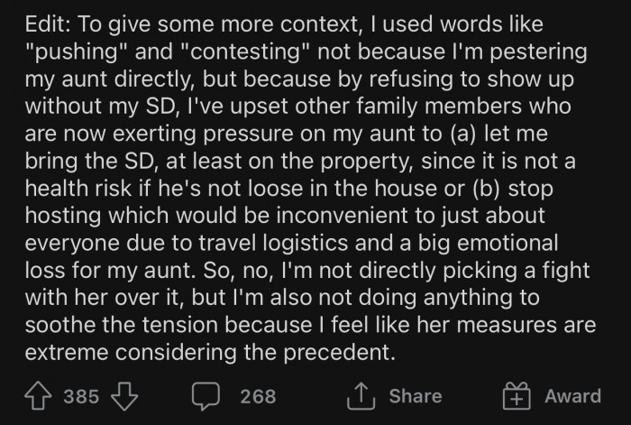 OP eventually edited the post to provide more context about the situation and clarify matters further: