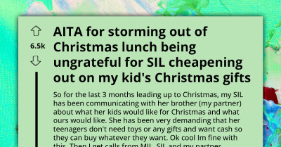 Mother Exits Christmas Lunch In Disbelief Over "Thoughtless" Gift Exchange From Sister-In-Law