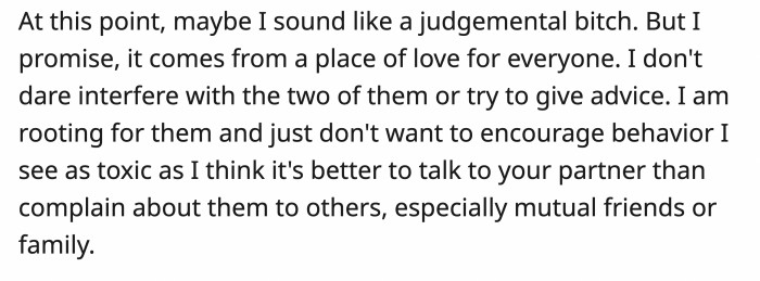 OP actually wants their relationship to work, but it was getting hard to root for them