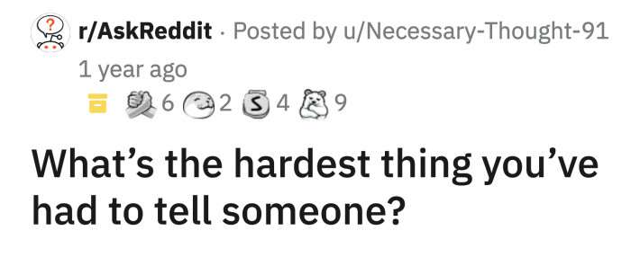 Here's the question that started the impromptu group therapy session: