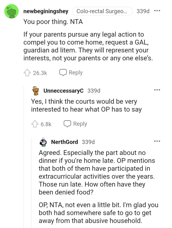 The courts will be interested to hear what OP has to say