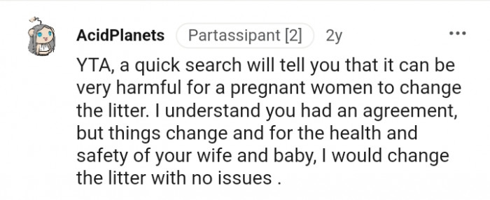 This Redditor would change the litter with no issues