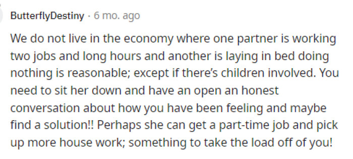 The comments section was full of people saying that this isn't a very smart dynamic and he shouldn't be making care of her like that.