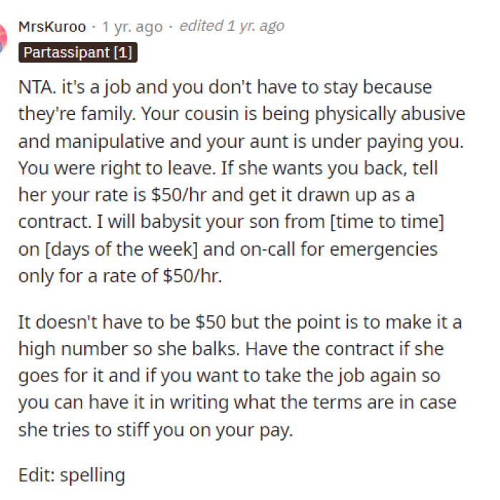 All the comments are basically saying the same thing, explaining that he's able to say no and does not have to keep the job.