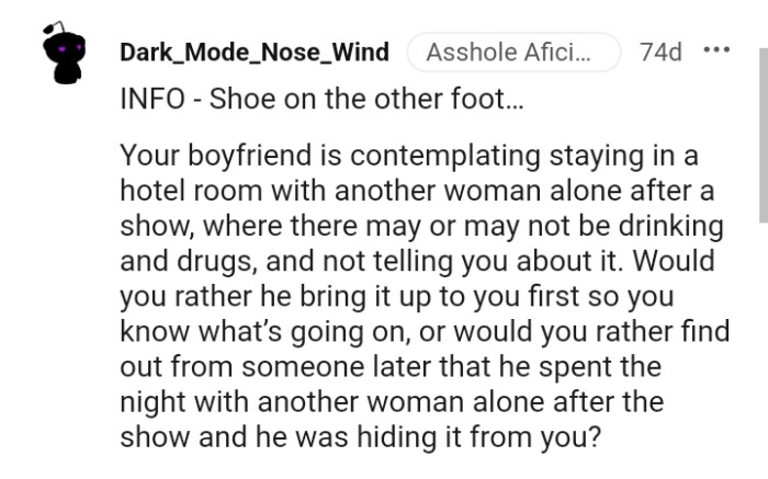 This Redditor wants the OP to look at it from another angle