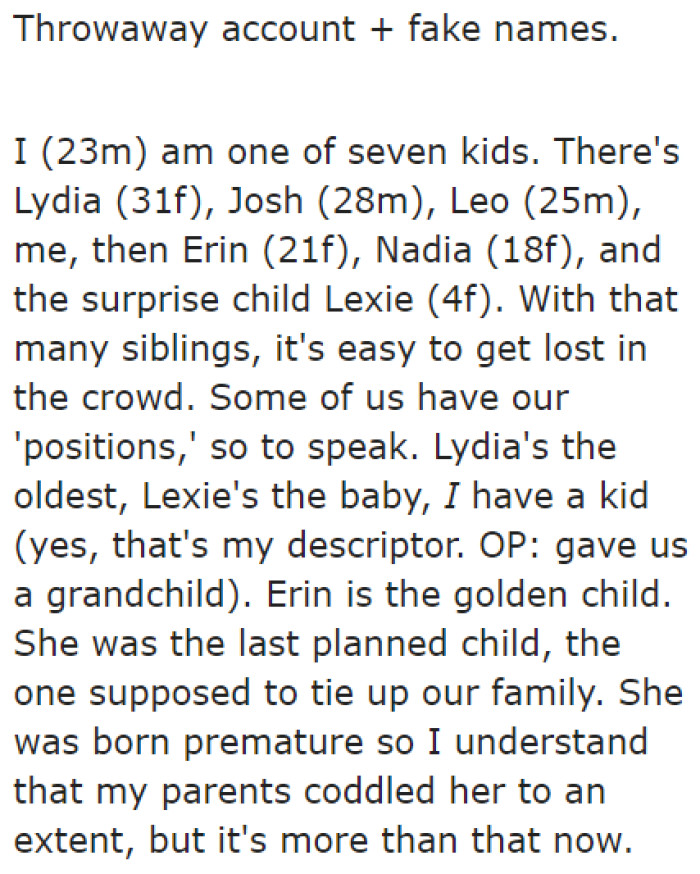 Based on the family background the OP shared, you can already see why the bride-to-be sister became so self-centered.