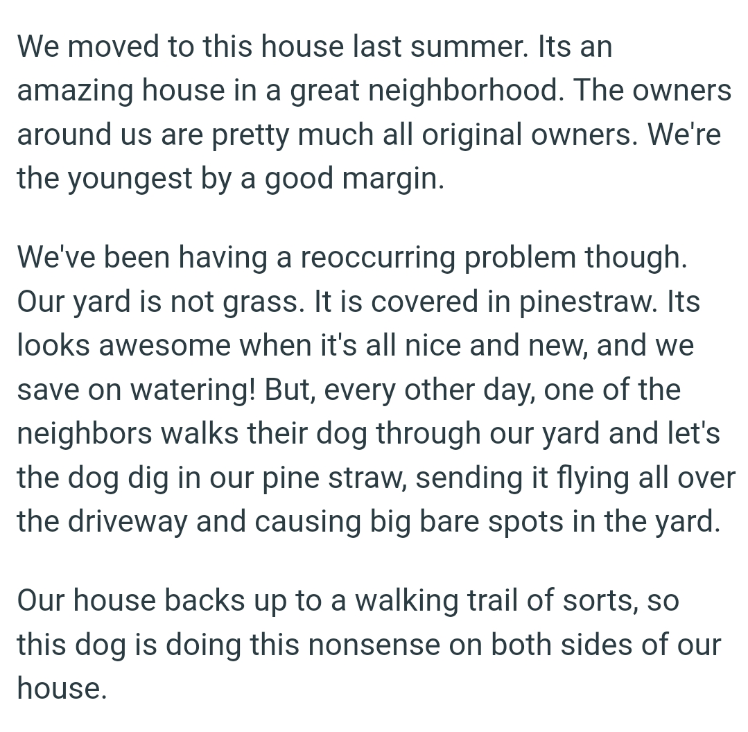 The OP moved into an amazing house