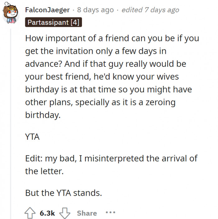 Still not over the fact that this invitation was sent a week before the wedding.