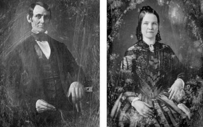 "Mr. And Mrs. Abraham Lincoln Taken Prior To Their Move To Washington In 1847. Source Library Of Congress, Prints & Photographs Division, Photograph By Nicholas H. Shepherd"