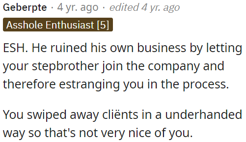It's unfairly taken clients, which wasn't right.