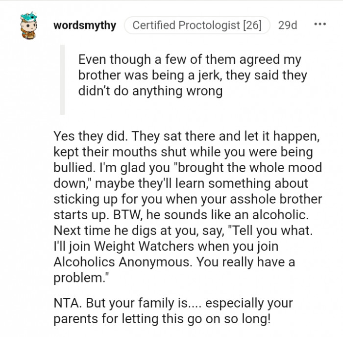 Your parents are the AHs for letting this linger