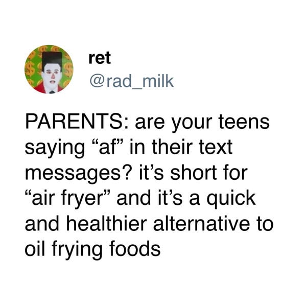 1. It's just short for air fryer