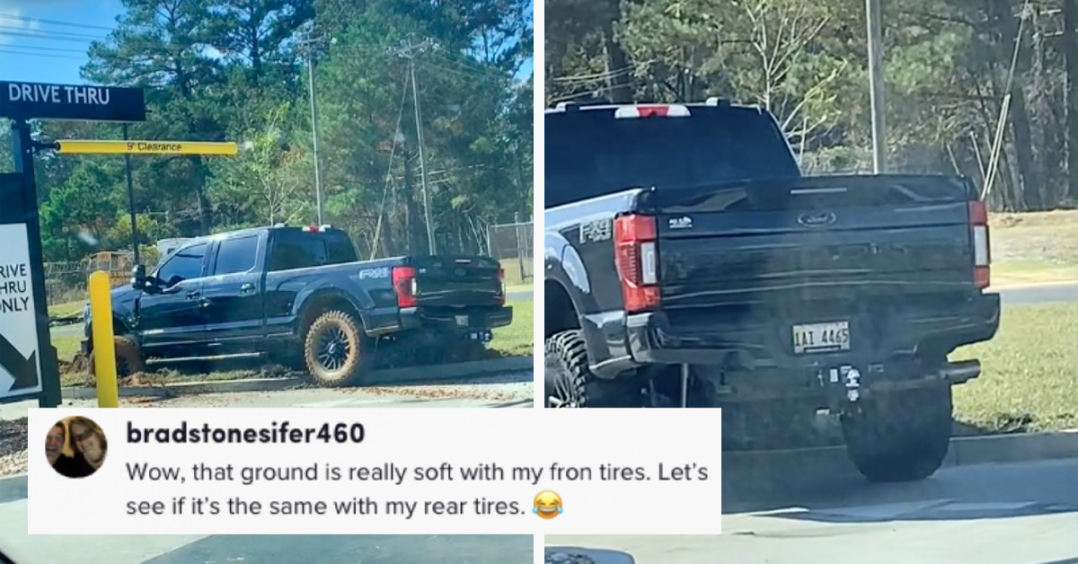 F-150 Driver Tries to Cut Through a Line at Taco Bell, and It Was the Saddest Off-Road Adventure Ever