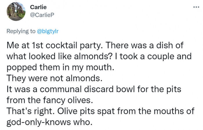 This is probably the worst way to enjoy a cocktail party