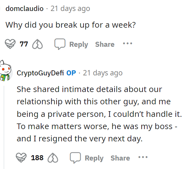 This definitely is a good question to ask, but we kind of hate that she did this as well.