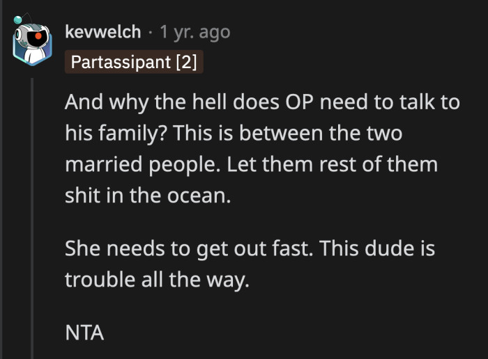 OP should ignore the noise from his family. Their opinion doesn't matter.