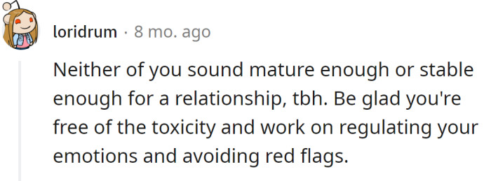 Be thankful you've escaped from an unhealthy relationship