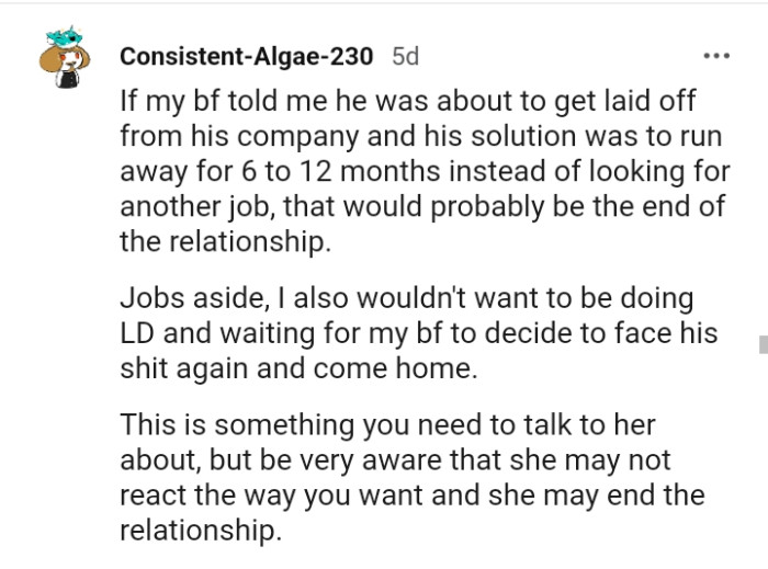 That would probably be the end of the relationship