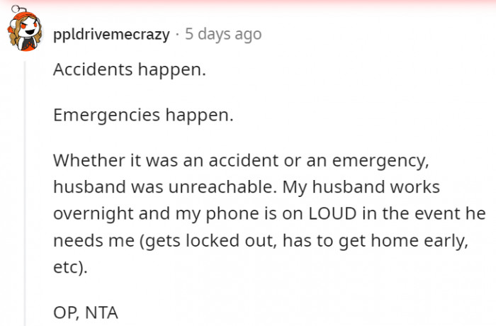 7. This Redditor thinks that spouses always need to watch out for each other, no matter what