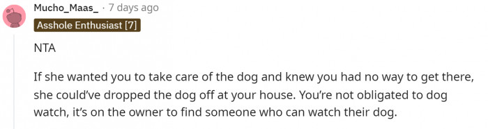 This person stated that she's NTA, but I don't fully agree with that.