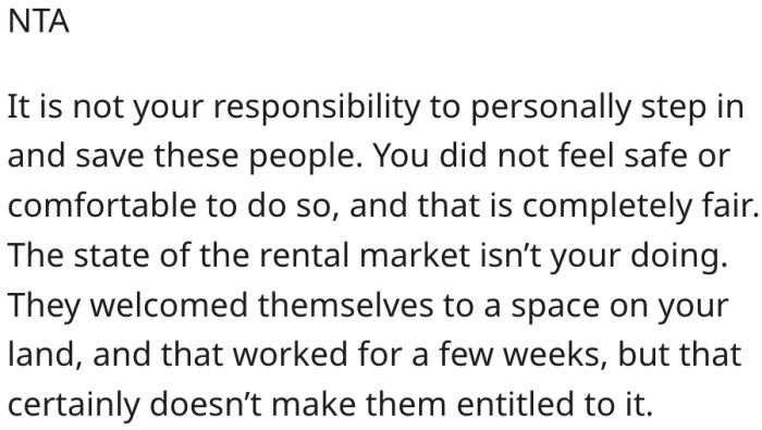 10. She's not obligated to help anyone.