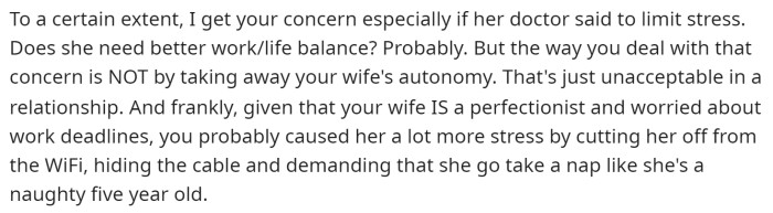 This commenter says that he understand the concern but basically he should have approached it much differently.