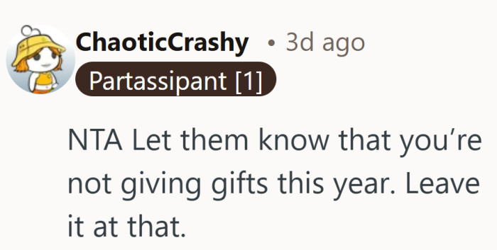 Nothing says self care like hitting send on a group chat that announces Santa has retired.