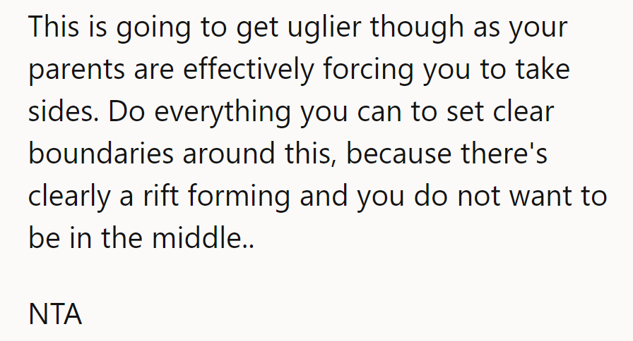 15. Looks like it's 'Pick a Side: Family Edition'. Time to lay down those boundary lines like it's a game of tic-tac-toe.