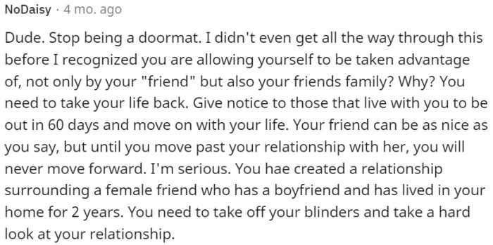 Take control of your life and set boundaries.