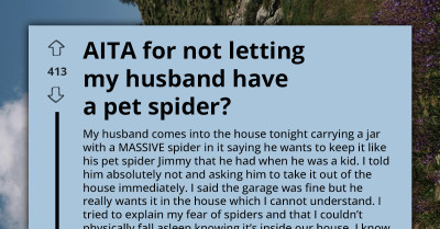 Husband Begs To Keep A Giant Spider In The House And His Wife Says No