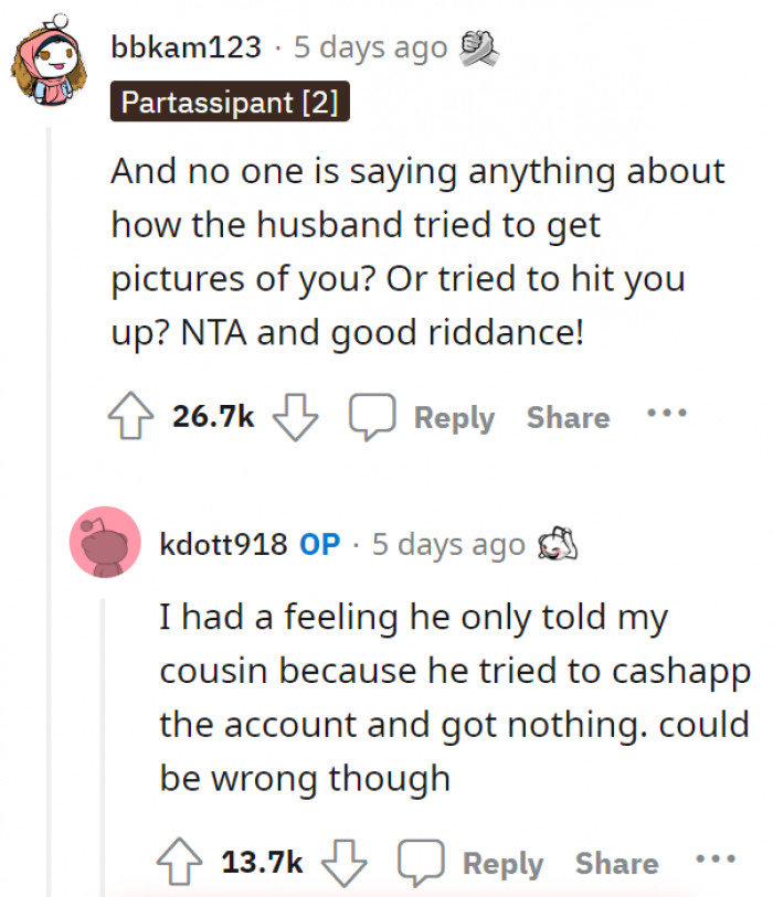 They overlooked this one fact and just went on to call out OP for something she was completely innocent of.