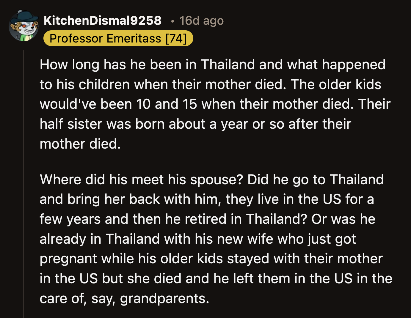 He Belied Some Assumptions Made by Redditors That His Friend Abandoned His Minor Children to Pursue an Affair with His Second Wife.