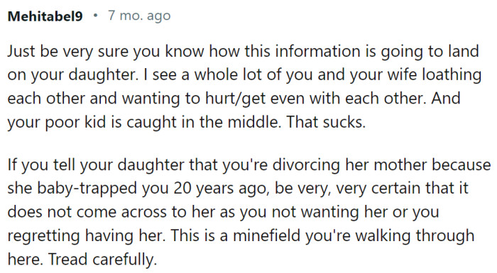 How can they be sure all this hate and resentment won't rub off on their daughter?