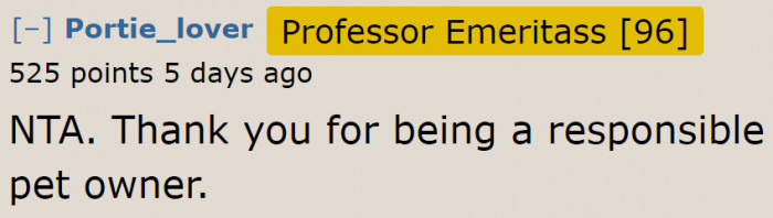 Redditors acknowledged her for being a responsible dog owner.