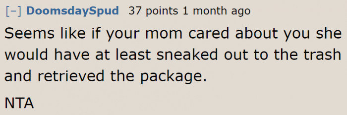 This mother has the wrong priorities.