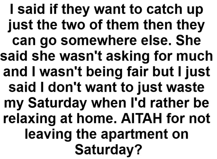 The OP would rather be relaxing at home