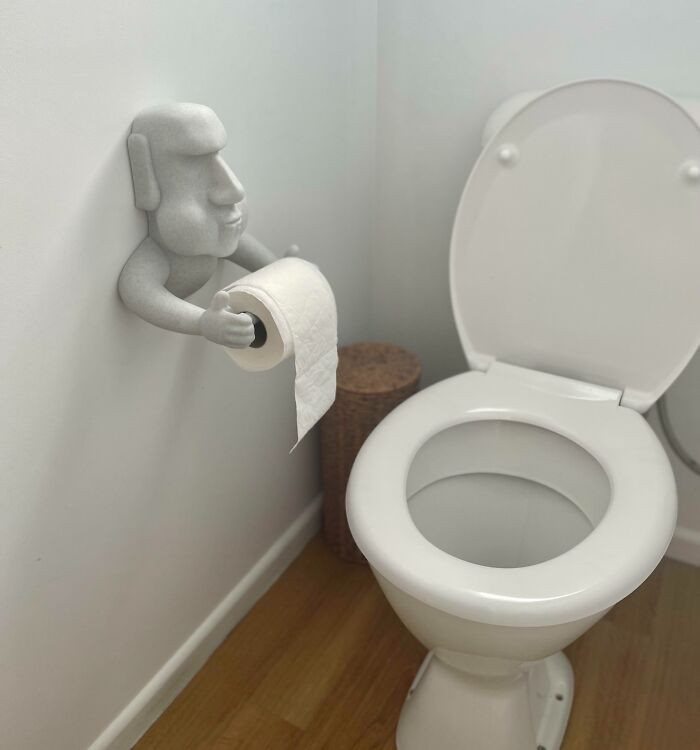 "I 3D Printed A 🗿 Toilet Roll Holder, He Is Holding His Breath"