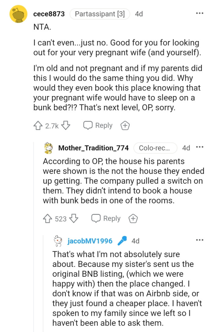 Good for the OP for looking out for them