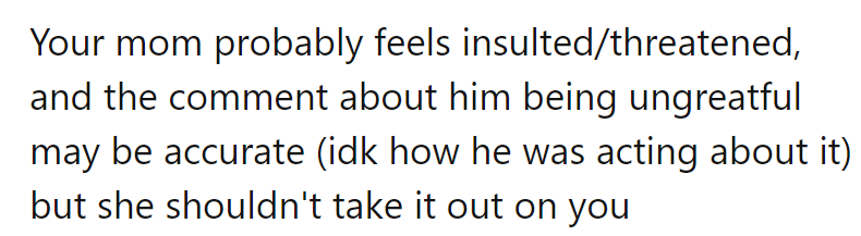 Mom's got her spices all mixed up—seasoning with sass won't fix blandness! Time for a culinary ceasefire.