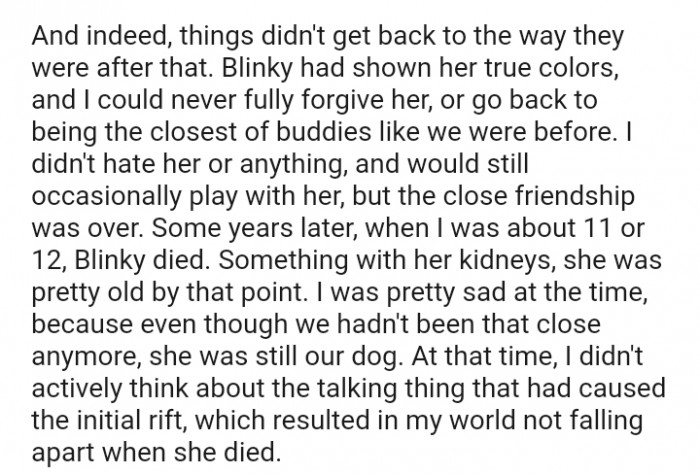 I was pretty sad at the time