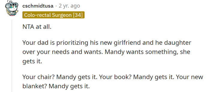 He doesn't prioritize her and her needs