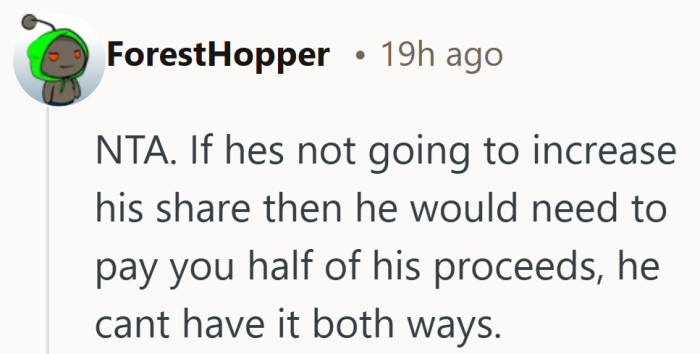 Shared costs start to look uneven when only one person sees the upside.
