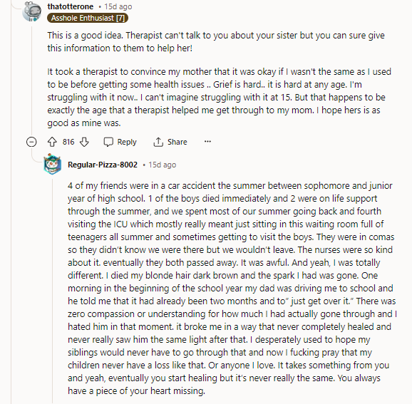 8. I hope hers is as good as mine was.